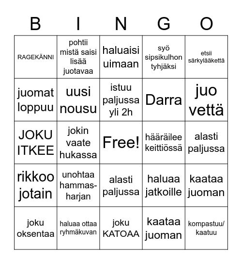 mökkibingo!! Bingo Card