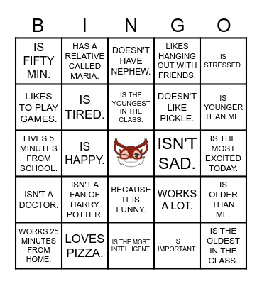 PERSONAL BINGO Card