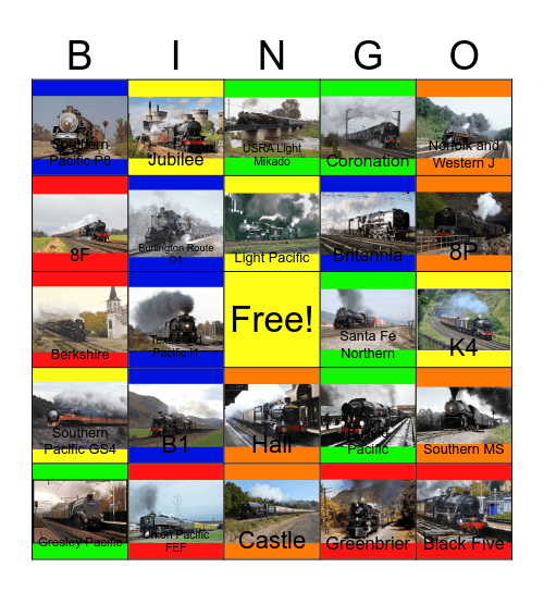 Big Steam on the Mainline Bingo Card