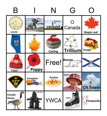 CANADA DAY Bingo Card