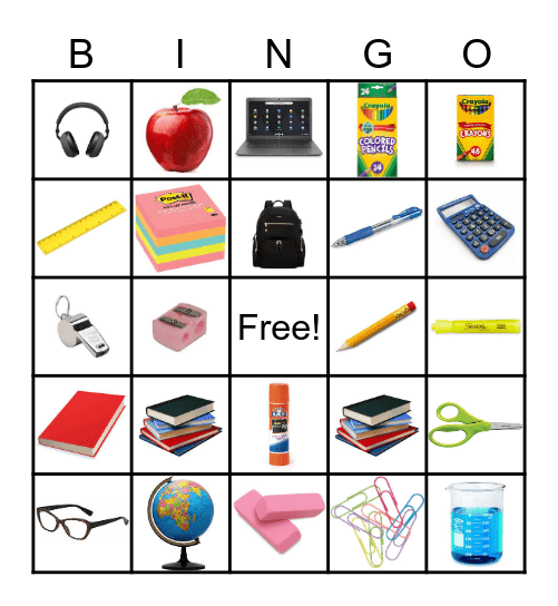 School Bingo Card