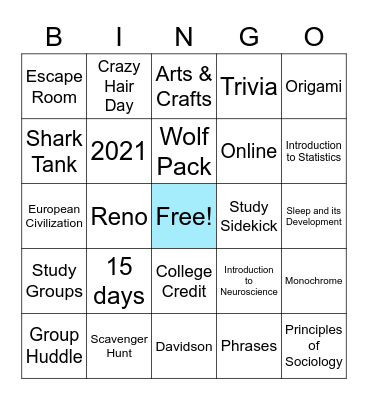 THINK Summer Institute Bingo Card