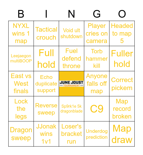 June Joust Bingo Card