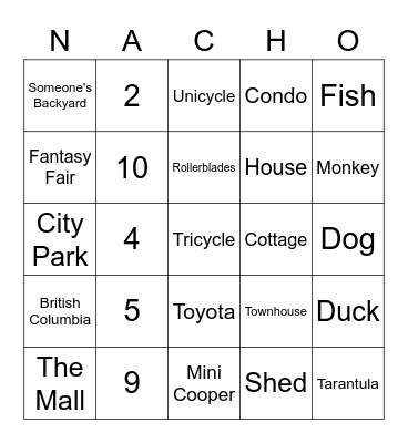 Final Fiesta Bingo Card