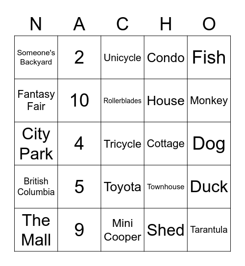 Final Fiesta Bingo Card