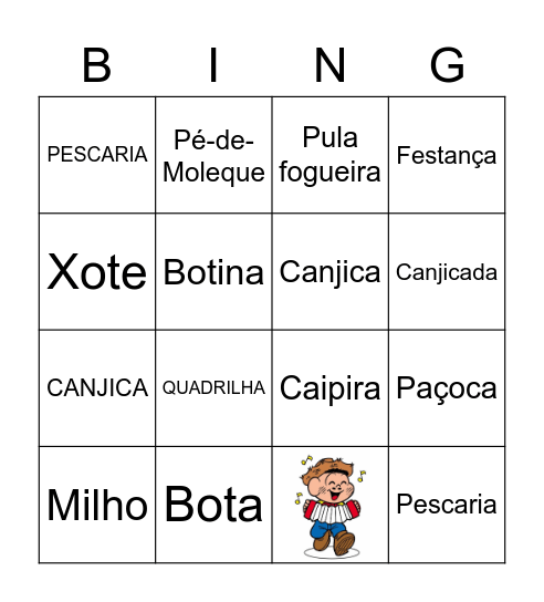 Festa Junina Bingo Card