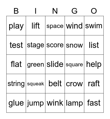 phonics BINGO Card