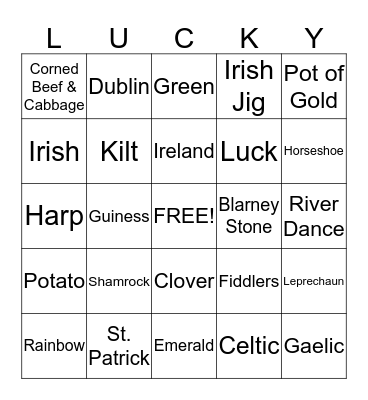 Happy St. Patrick's Day! Bingo Card