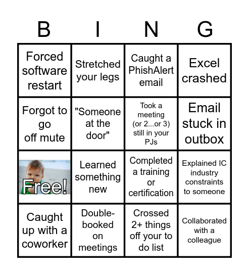 WFH Bingo Card