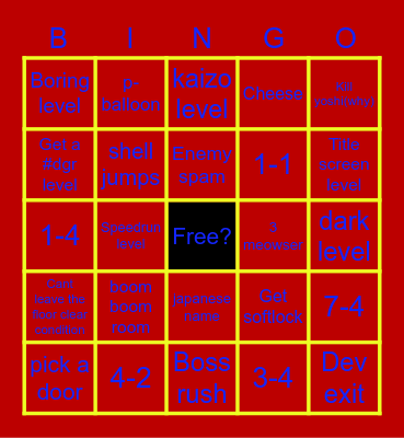 mario maker 2 endless Bingo Card