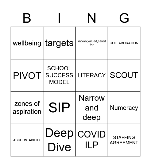 SPC Conference  Bingo Card