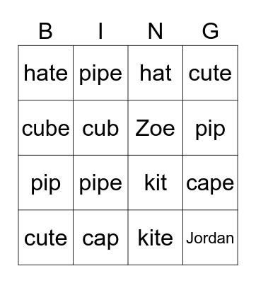 SS4 Open Lesson 1 Bingo Card