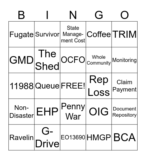 HMA Bingo Card