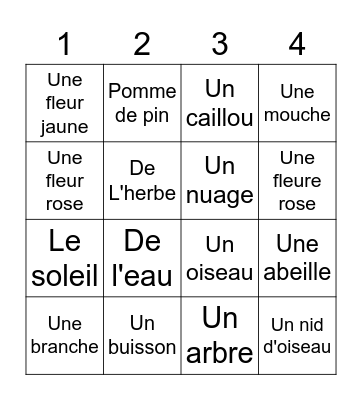 Bingo Nature! Bingo Card