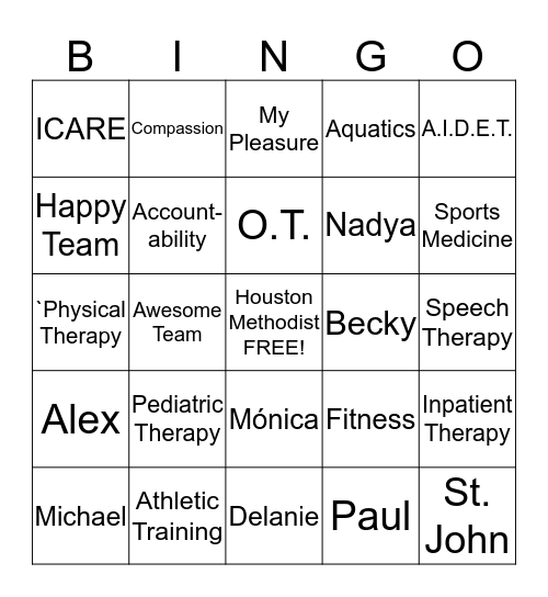 Orthopedics & Sports Medicine Bingo Card