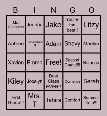 First Grade Bingo - Made just for you:) Bingo Card