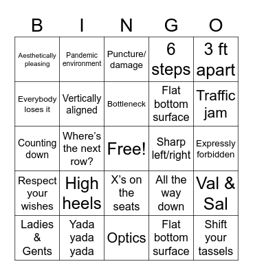Kenny Hops Bingo Card