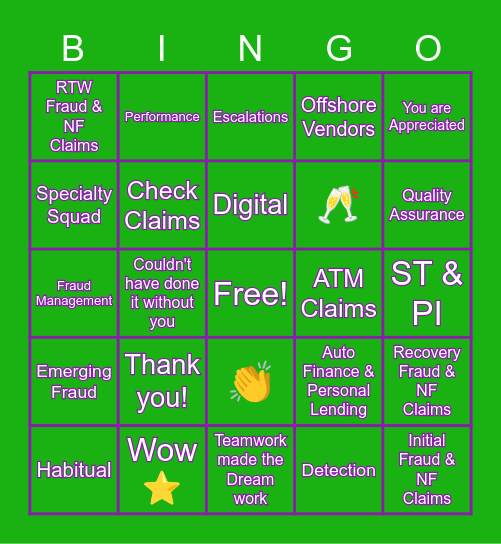 EAW 2021 Bingo Card