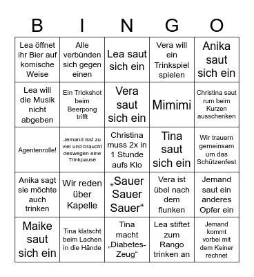 Schützenfest Bingo Card