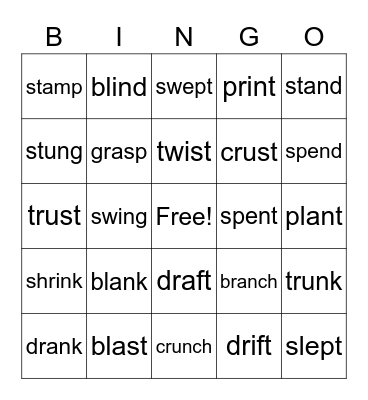 5 Sounds Bingo Card