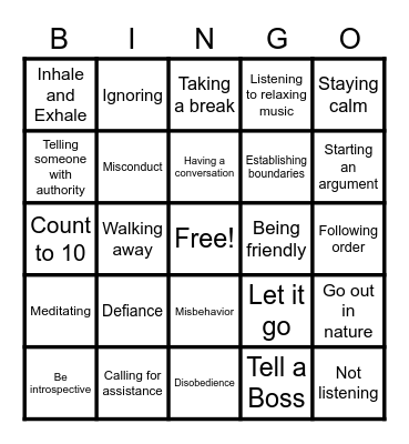 Handling Defiance Bingo Card