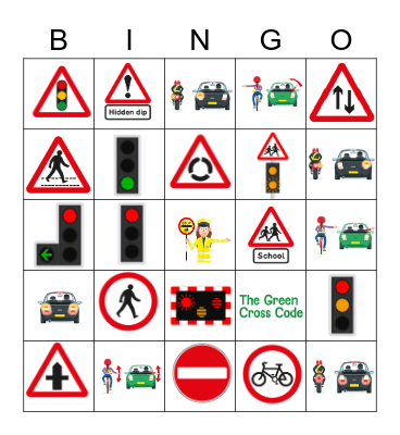 Road Saftey Bingo Card