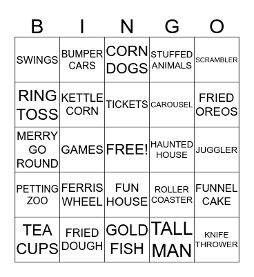 CIRCUS BINGO Card
