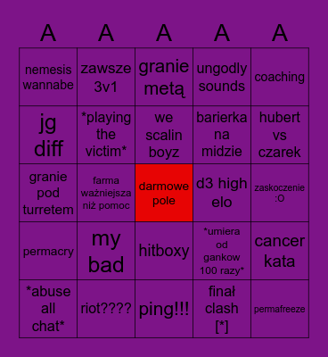 stunt time Bingo Card