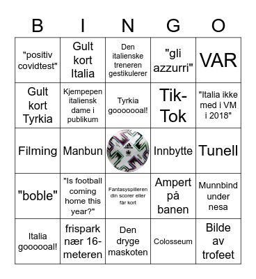 EM-bingo 2020 Bingo Card