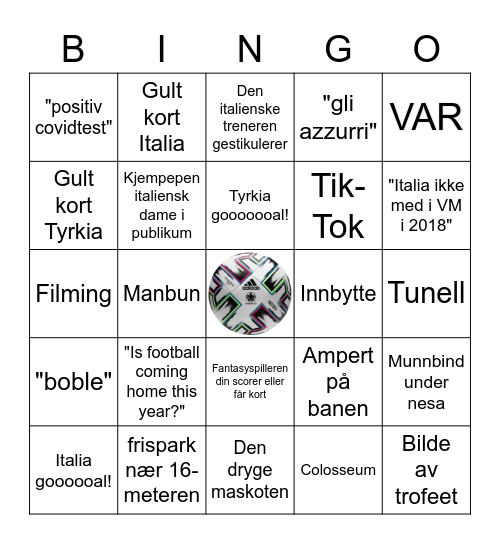 EM-bingo 2020 Bingo Card