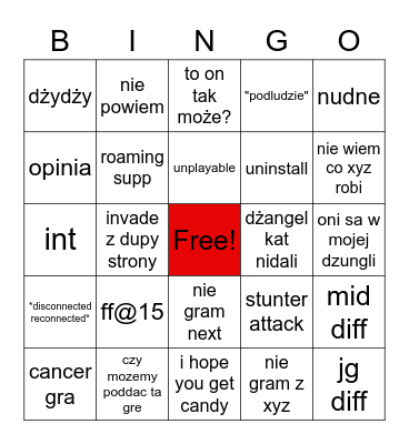 kruuch bing Bingo Card