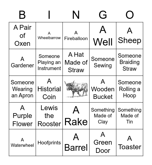 Old Sturbridge Village Bingo Card