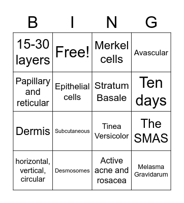 Microneedle Bingo Card
