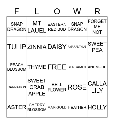 SPRING BINGO Card