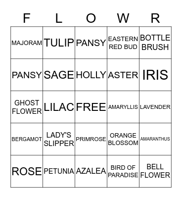 SPRING BINGO Card