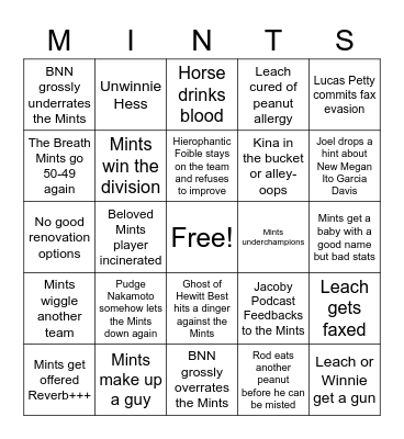 S20 Breath Mints Bingo Card