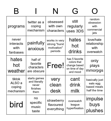 @avizenith the bingo Card