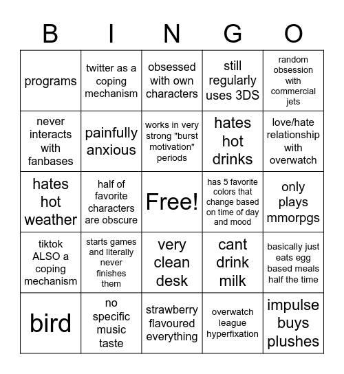 @avizenith the bingo Card