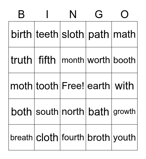 TH BINGO Card