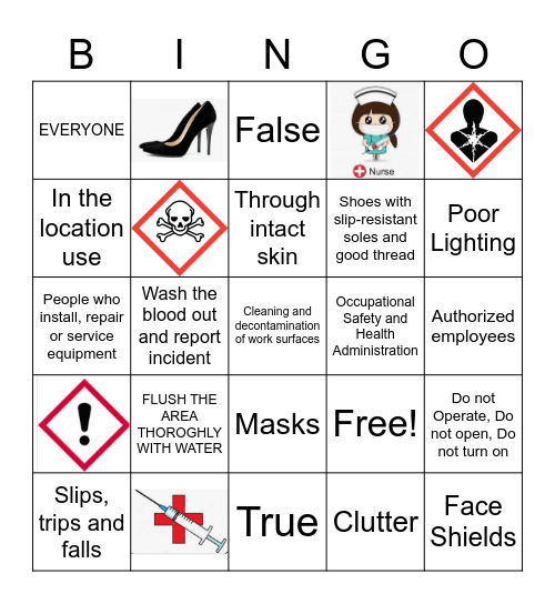 OSHA Bingo Card