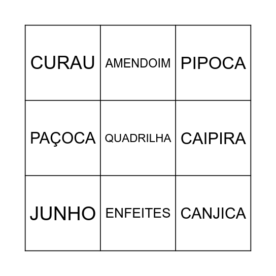 FESTA JUNINA Bingo Card