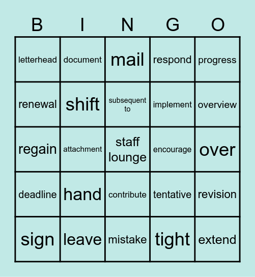 06/18 QUIZ Bingo Card