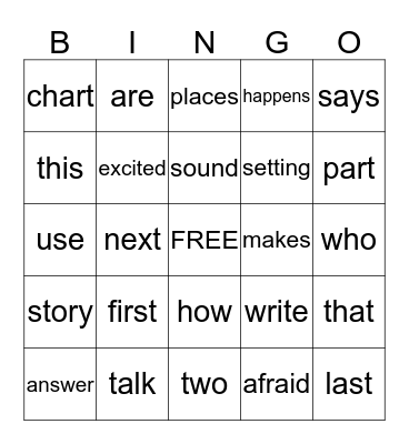 List D Sight Words Bingo Card