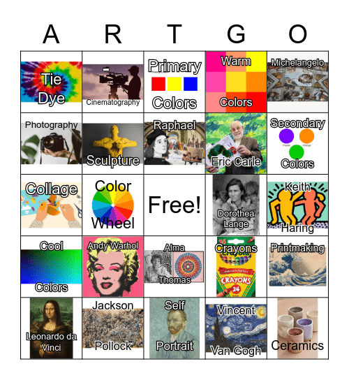 Art Bingo Card