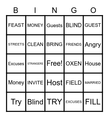 Vacation Bible School Bingo Card