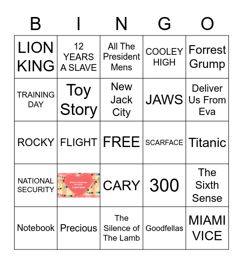 MOVIES!!!!!!! Bingo Card