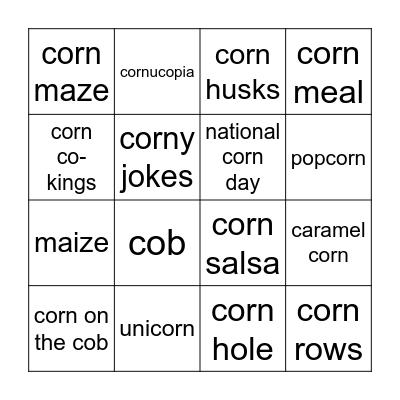 Cornival Bingo Card