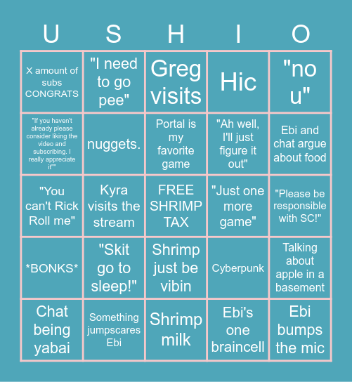 Ebingo! Bingo Card