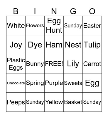 Easter Bingo Card