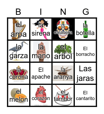 Loteria blast Bingo Card